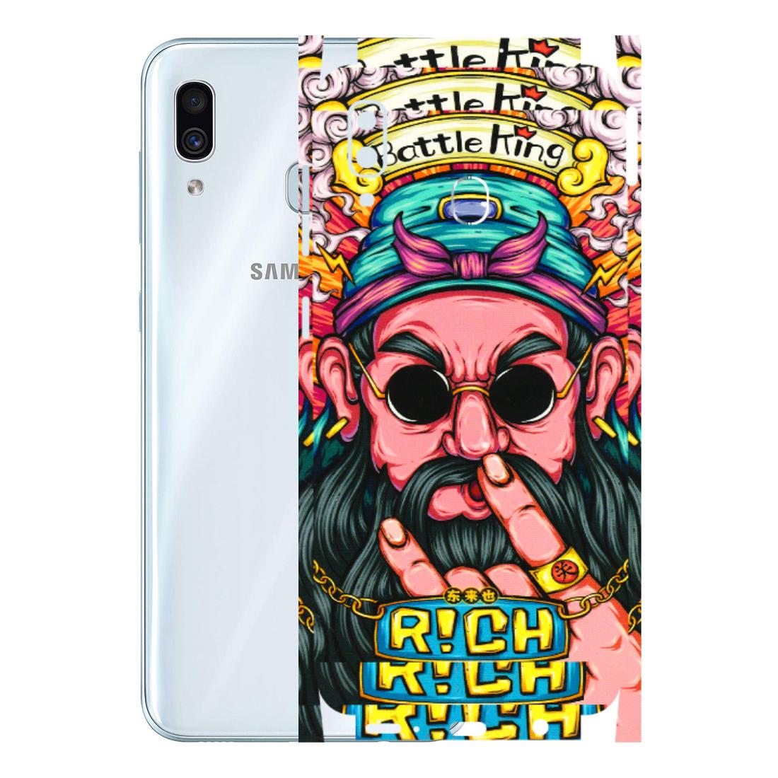 Samsung A/S Series Phone Skins (All Models) - Battle King Dude Face - 3D Embossed Finish (L-178) Samsung Galaxy A30