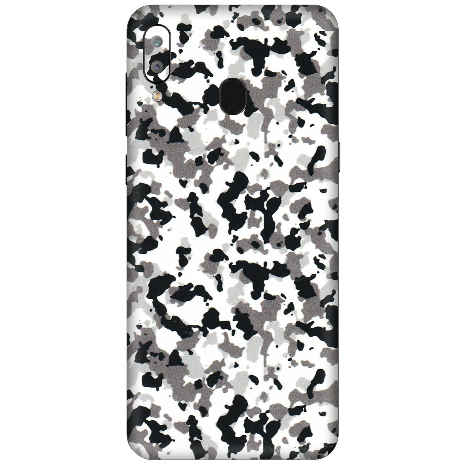 Samsung A/S Series Phone Skins (All Models) - White Black Camouflage - 3D Embossed Finish (L-18) Samsung Galaxy A30