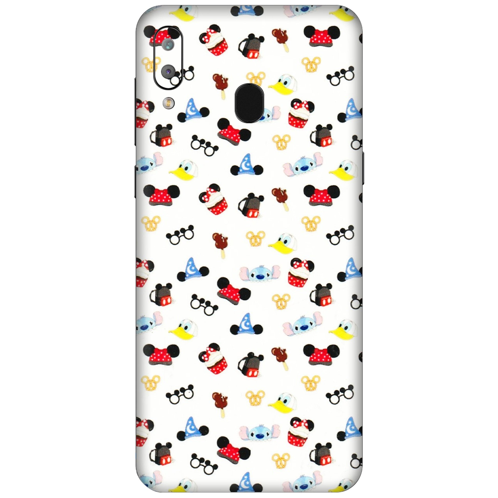 Samsung A/S Series Phone Skins (All Models) - Minnie Mouse & Donald Doodles s - 3D Embossed Finish (L-194) Samsung Galaxy A30