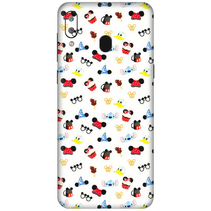 Samsung A/S Series Phone Skins (All Models) - Minnie Mouse & Donald Doodles s - 3D Embossed Finish (L-194) Samsung Galaxy A30