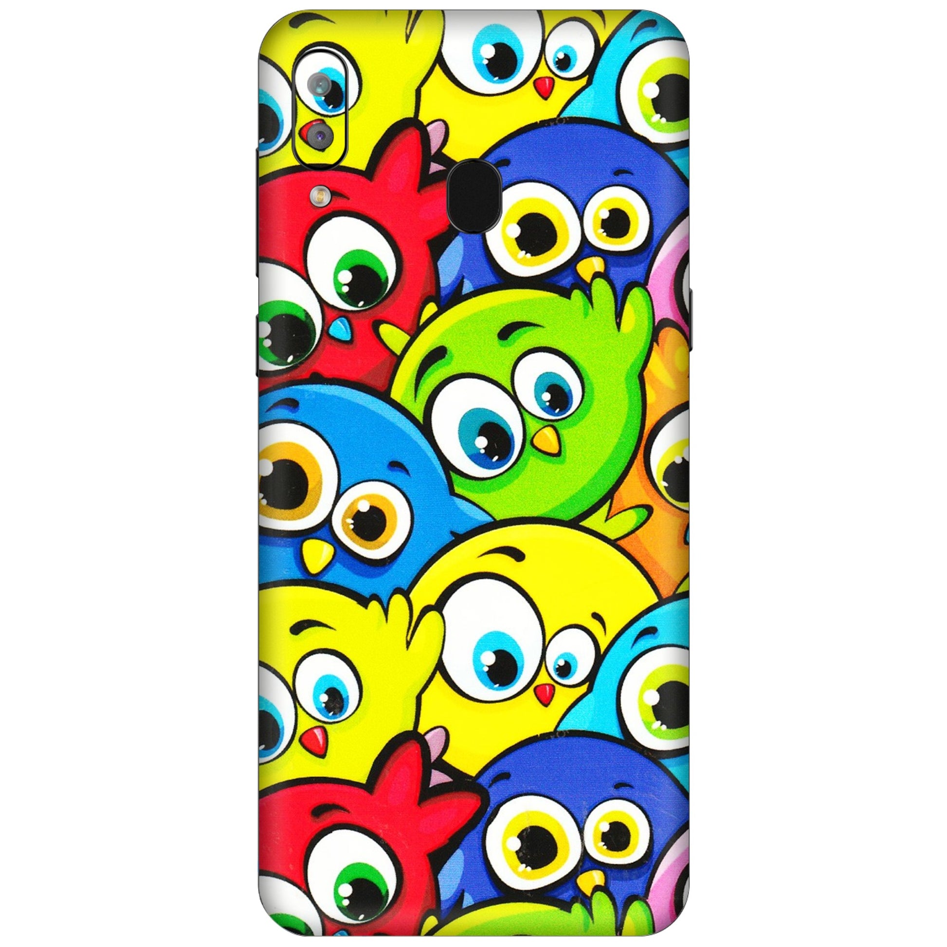 Samsung A/S Series Phone Skins (All Models) - Cute Fluffy Birds - 3D Embossed Finish (L-213) Samsung Galaxy A30