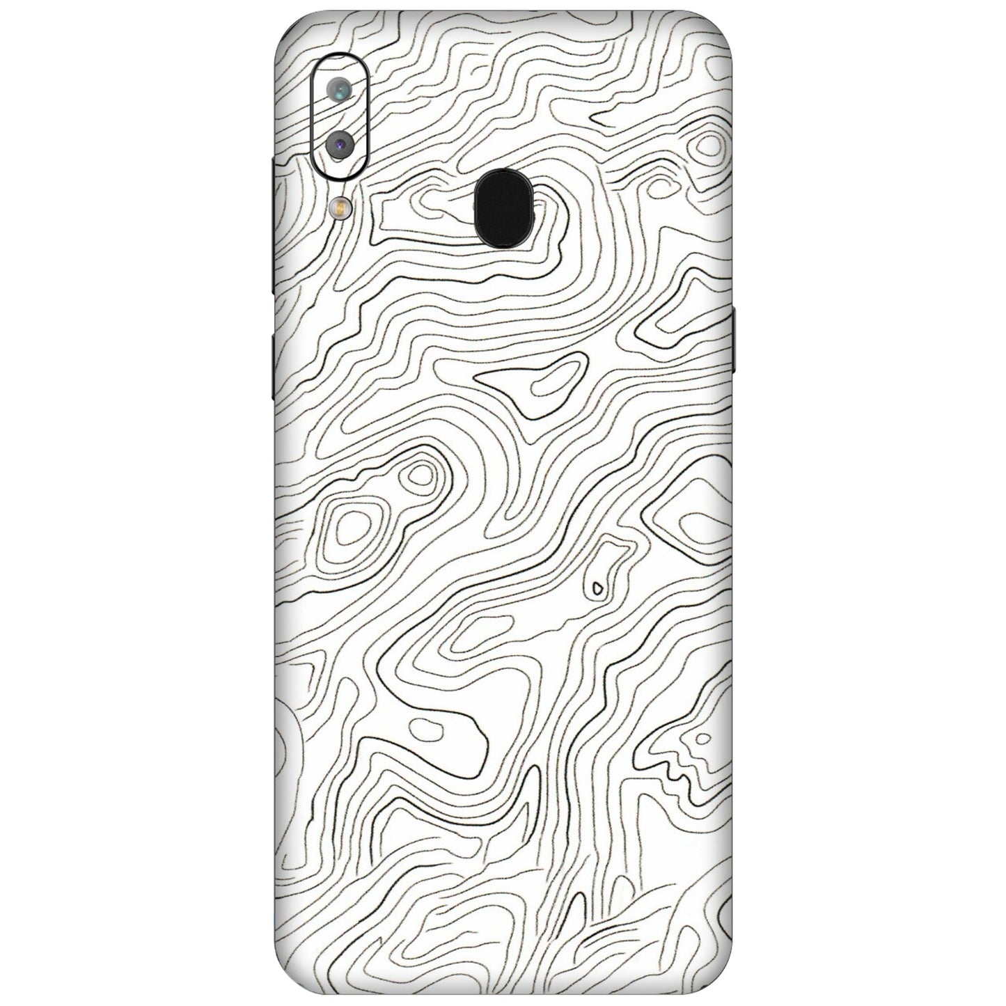 Samsung A/S Series Phone Skins (All Models) - White Black Swirls - 3D Embossed Finish (L-219) Samsung Galaxy A30