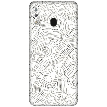 Samsung A/S Series Phone Skins (All Models) - White Black Swirls - 3D Embossed Finish (L-219) Samsung Galaxy A30
