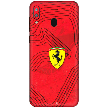 Samsung A/S Series Phone Skins (All Models) - Red Ferrari Logo Stylish - 3D Embossed Finish (L-238) Samsung Galaxy A30
