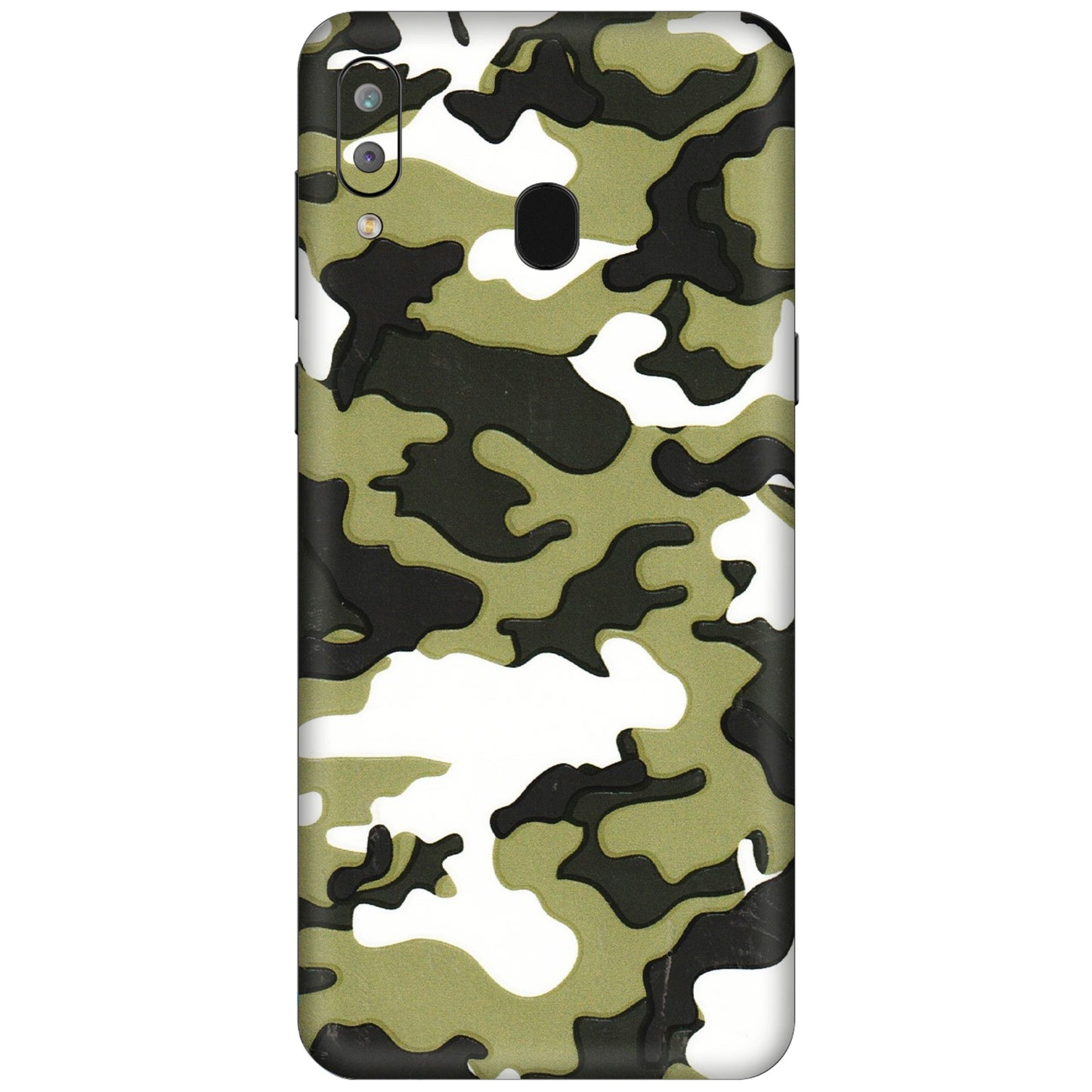 Samsung A/S Series Phone Skins (All Models) - Camouflages White And Green - 3D Embossed Finish (L-243) Samsung Galaxy A30