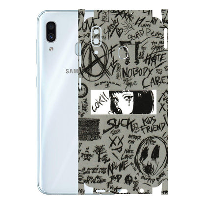 Samsung A/S Series Phone Skins (All Models) - Never Have Love Anime - 3D Embossed Finish (L-260) Samsung Galaxy A30