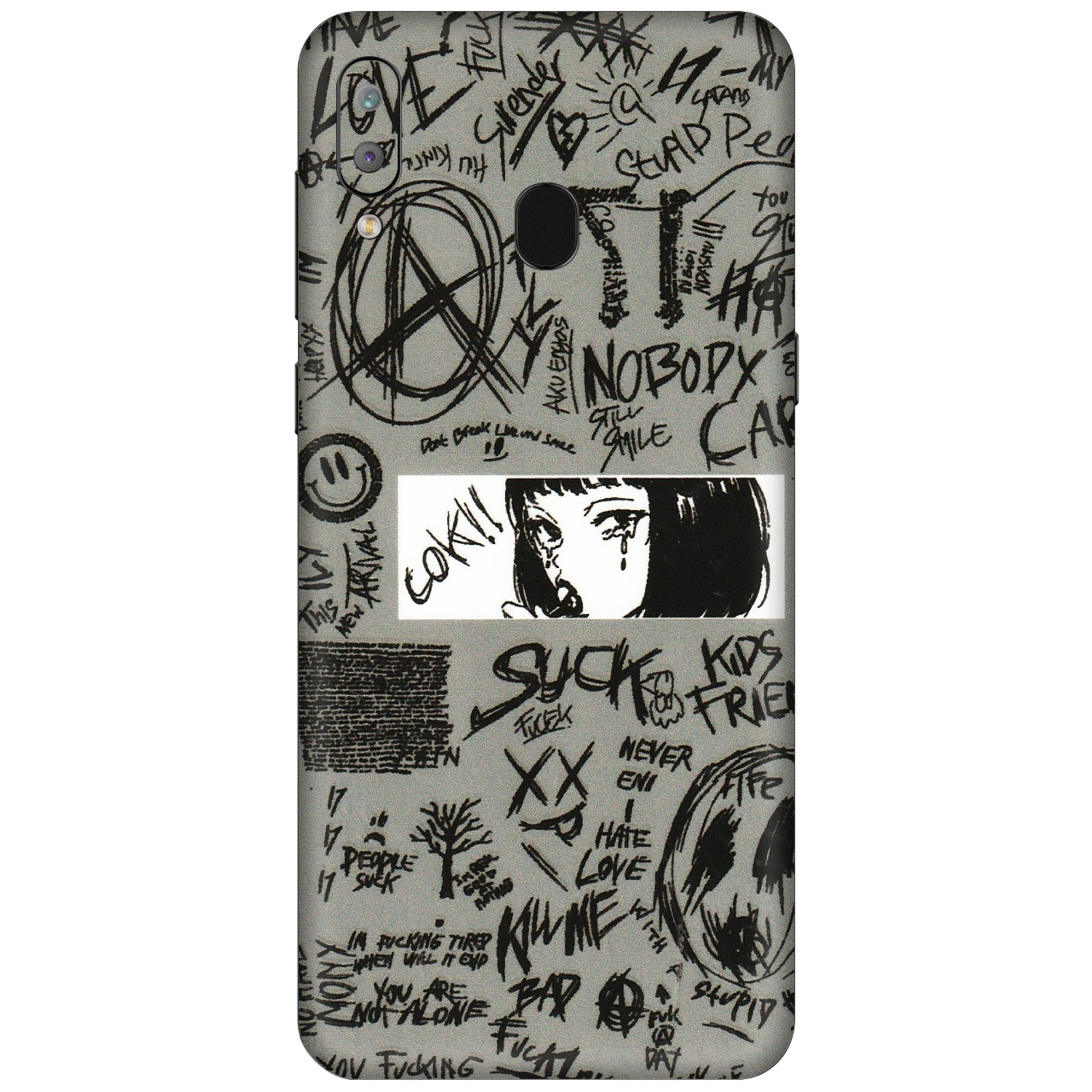 Samsung A/S Series Phone Skins (All Models) - Never Have Love Anime - 3D Embossed Finish (L-260) Samsung Galaxy A30