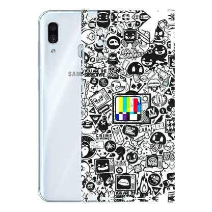 Samsung A/S Series Phone Skins (All Models) - Doodles Positive Art - 3D Embossed Finish (L-263) Samsung Galaxy A30
