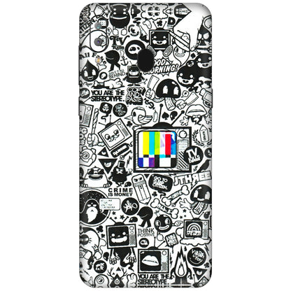 Samsung A/S Series Phone Skins (All Models) - Doodles Positive Art - 3D Embossed Finish (L-263) Samsung Galaxy A30
