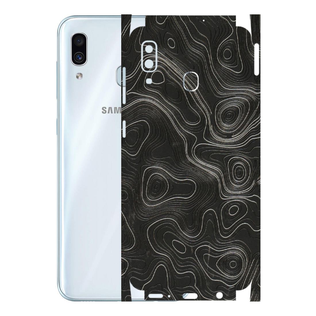 Samsung A/S Series Phone Skins (All Models) - Abstract White Line Map - 3D Embossed Finish (L-269) Samsung Galaxy A30