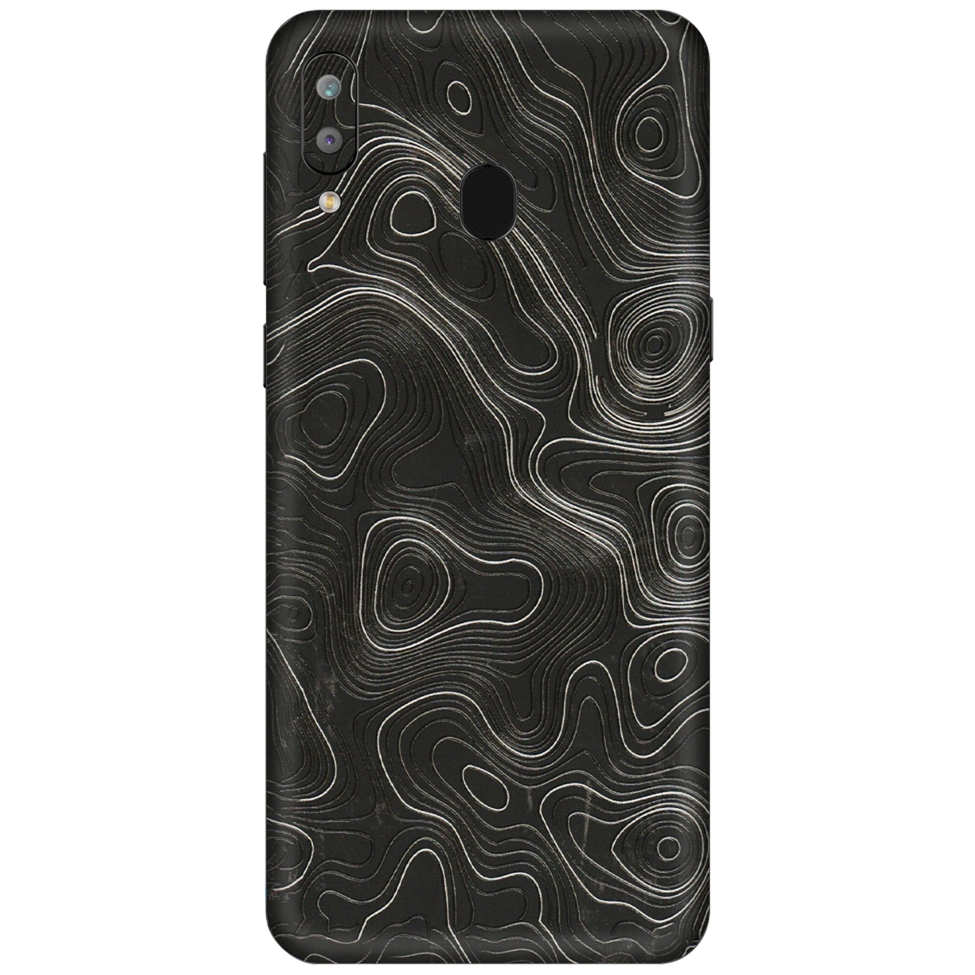 Samsung A/S Series Phone Skins (All Models) - Abstract White Line Map - 3D Embossed Finish (L-269) Samsung Galaxy A30