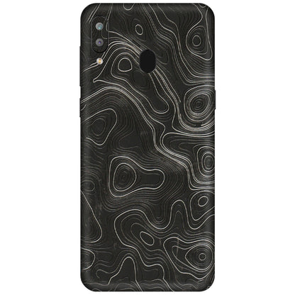 Samsung A/S Series Phone Skins (All Models) - Abstract White Line Map - 3D Embossed Finish (L-269) Samsung Galaxy A30