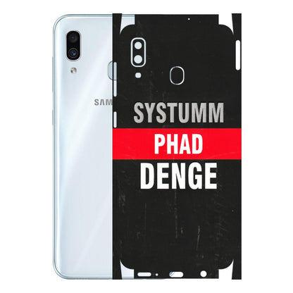 Samsung A/S Series Phone Skins (All Models) - Systumm Phad Denge - 3D Embossed Finish (L-278) Samsung Galaxy A30