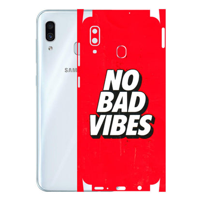 Samsung A/S Series Phone Skins (All Models) - No Bad Vibes - 3D Embossed Finish (L-280) Samsung Galaxy A30