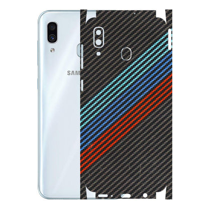 Samsung A/S Series Phone Skins (All Models) - Carbon BM - 3D Embossed Finish (L-302) Samsung Galaxy A30