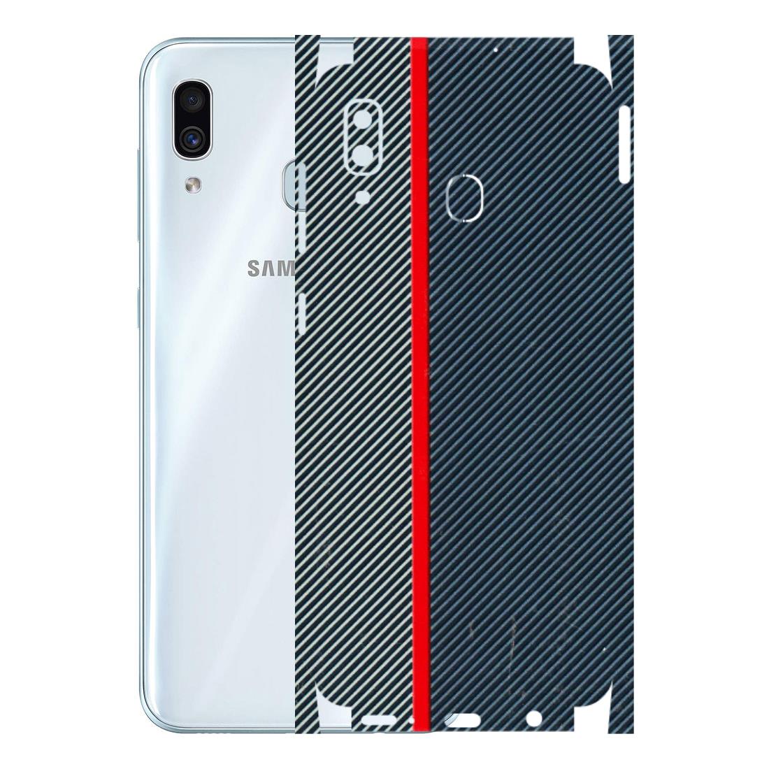 Samsung A/S Series Phone Skins (All Models) - Blue Sober Lines - 3D Embossed Finish (L-305) Samsung Galaxy A30
