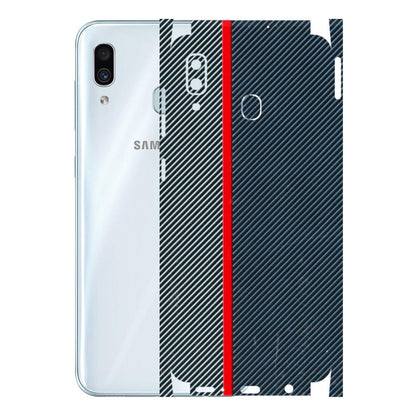 Samsung A/S Series Phone Skins (All Models) - Blue Sober Lines - 3D Embossed Finish (L-305) Samsung Galaxy A30