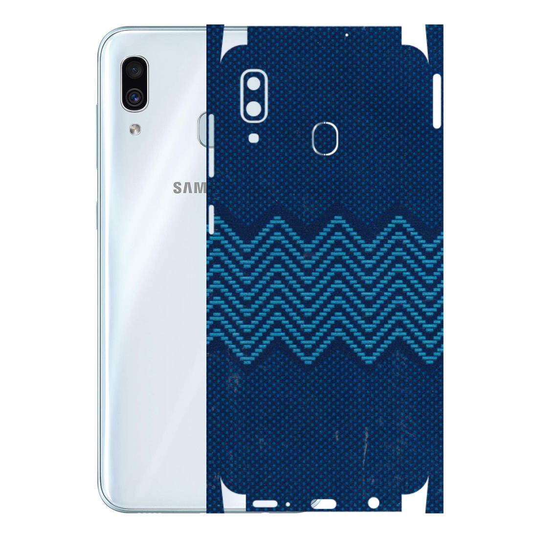 Samsung A/S Series Phone Skins (All Models) - Blue Sober Waves - 3D Embossed Finish (L-306) Samsung Galaxy A30