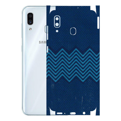 Samsung A/S Series Phone Skins (All Models) - Blue Sober Waves - 3D Embossed Finish (L-306) Samsung Galaxy A30