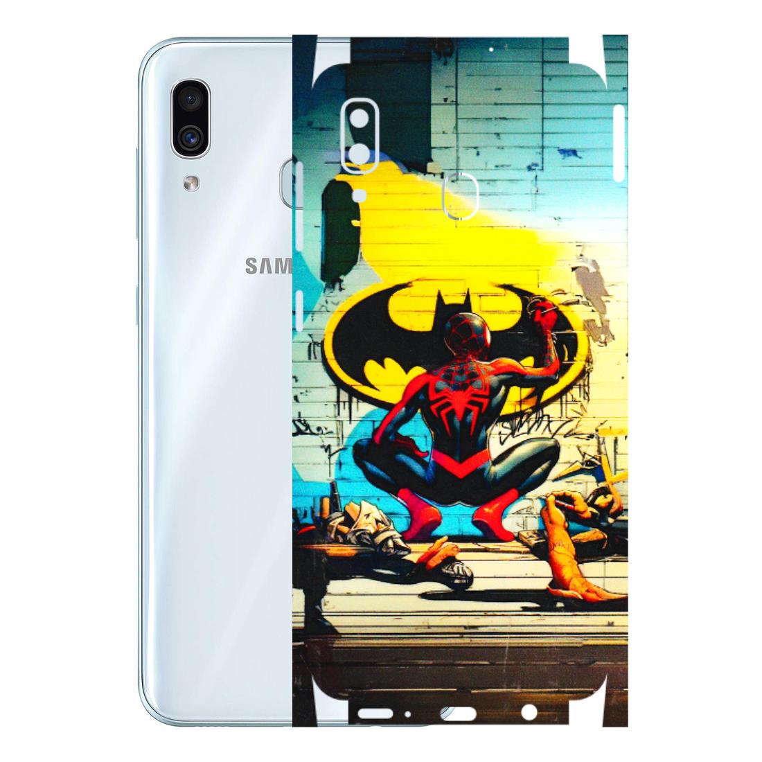 Samsung A/S Series Phone Skins (All Models) - New Spiderman Bat Logo - 3D Embossed Finish (L-309) Samsung Galaxy A30