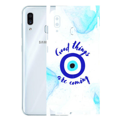 Samsung A/S Series Phone Skins (All Models) - Evil Eye Good Things Are Coming - 3D Embossed Finish (L-322) Samsung Galaxy A30