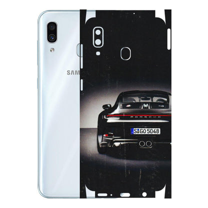Samsung A/S Series Phone Skins (All Models) - New Black Porsche GT3 - 3D Embossed Finish (L-327) Samsung Galaxy A30