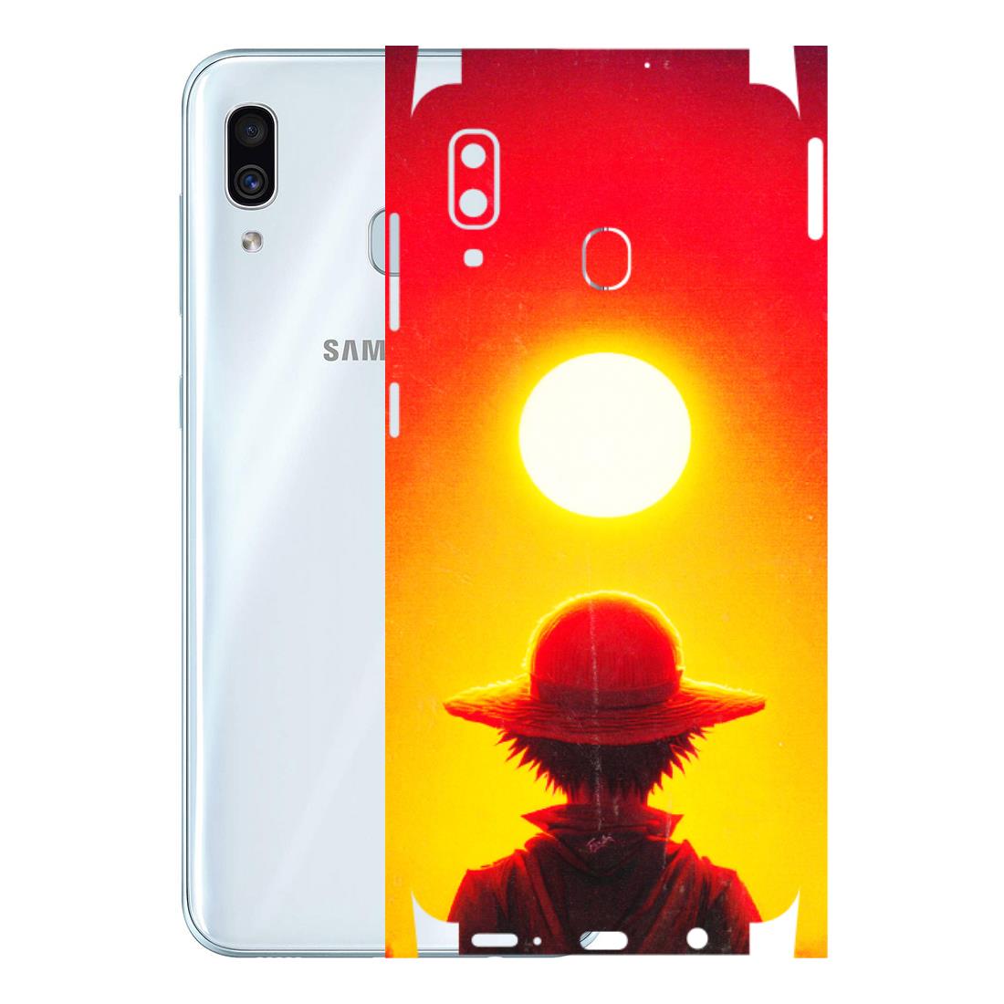 Samsung A/S Series Phone Skins (All Models) - Cool Sunset With Monkey D.Luffy Anime - 3D Embossed Finish (L-329) Samsung Galaxy A30