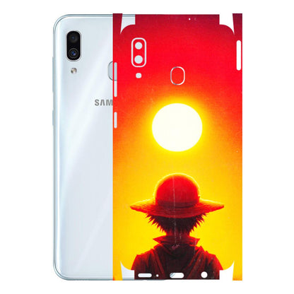 Samsung A/S Series Phone Skins (All Models) - Cool Sunset With Monkey D.Luffy Anime - 3D Embossed Finish (L-329) Samsung Galaxy A30
