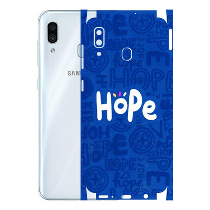 Samsung A/S Series Phone Skins (All Models) - Hope Doodles Blue - 3D Embossed Finish (L-43) Samsung Galaxy A30