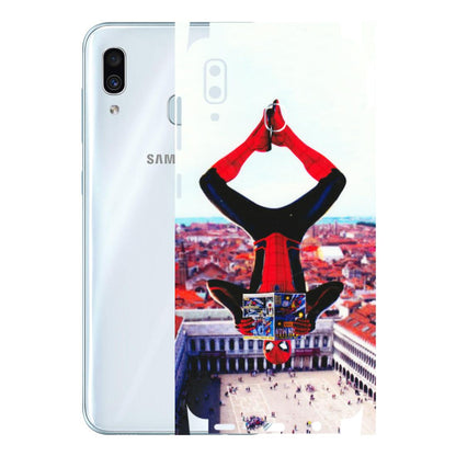 Samsung A/S Series Phone Skins (All Models) - Spiderman Hanging - 3D Embossed Finish (L-53) Samsung Galaxy A30
