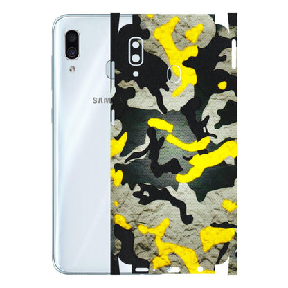 Samsung A/S Series Phone Skins (All Models) - Yellow Camouflage - 3D Embossed Finish (L-61) Samsung Galaxy A30