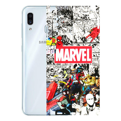 Samsung A/S Series Phone Skins (All Models) - Marvel Colorful Comic - 3D Embossed Finish (L-64) Samsung Galaxy A30
