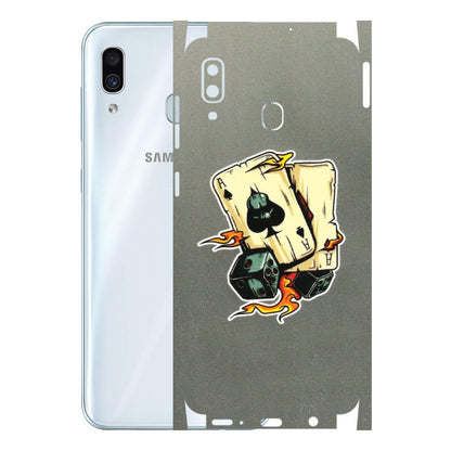Samsung A/S Series Phone Skins (All Models) - Grey Cards Of Ace - 3D Embossed Finish (L-77) Samsung Galaxy A30