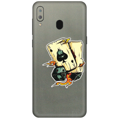Samsung A/S Series Phone Skins (All Models) - Grey Cards Of Ace - 3D Embossed Finish (L-77) Samsung Galaxy A30