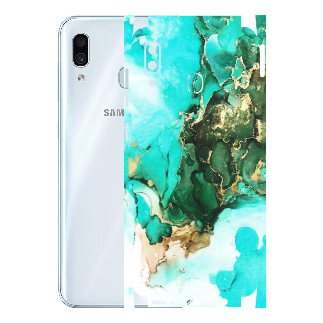 Samsung A/S Series Phone Skins (All Models) - The Blue Gold Marble - Matte Finish (M-124) Samsung Galaxy A30