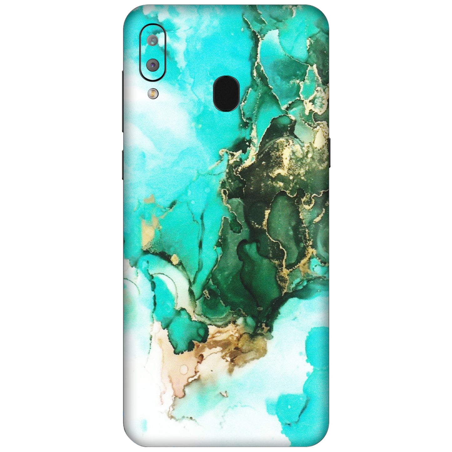 Samsung A/S Series Phone Skins (All Models) - The Blue Gold Marble - Matte Finish (M-124) Samsung Galaxy A30