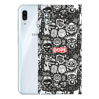 Samsung A/S Series Phone Skins (All Models) - Dope Stay Classy Black Doodles - Matte Finish (M-126) Samsung Galaxy A30