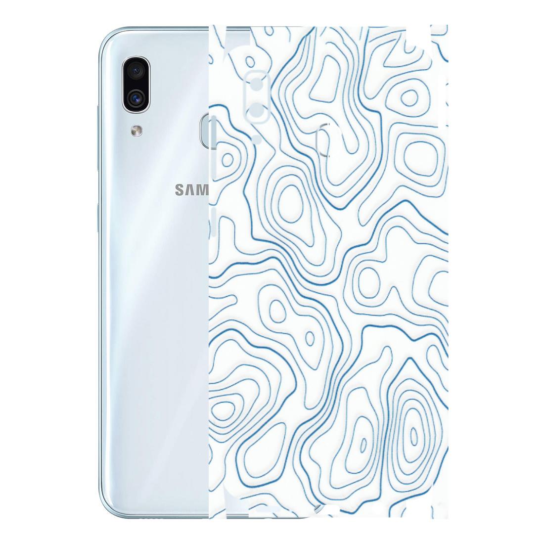 Samsung A/S Series Phone Skins (All Models) - Blue And White Swirls - Matte Finish (M-139) Samsung Galaxy A30