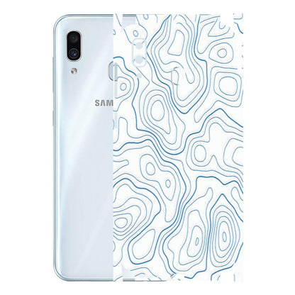 Samsung A/S Series Phone Skins (All Models) - Blue And White Swirls - Matte Finish (M-139) Samsung Galaxy A30