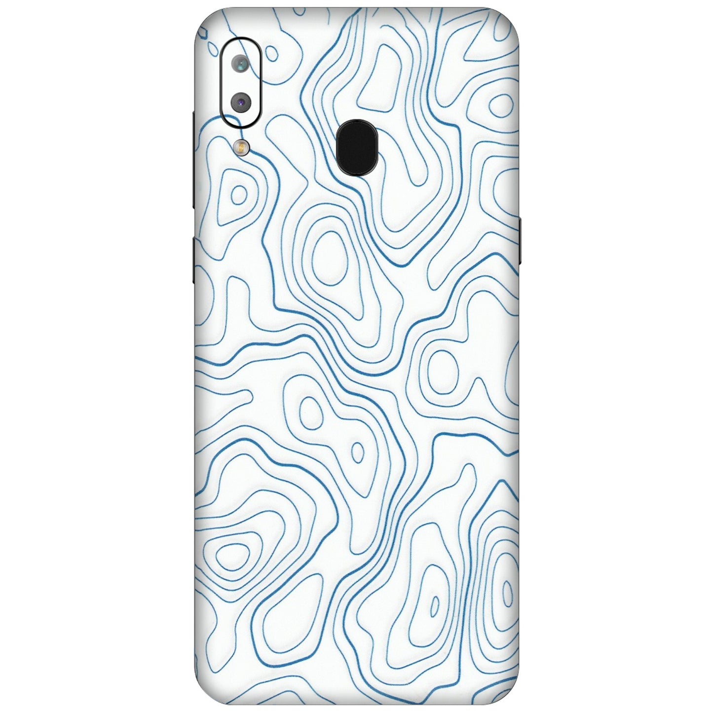 Samsung A/S Series Phone Skins (All Models) - Blue And White Swirls - Matte Finish (M-139) Samsung Galaxy A30