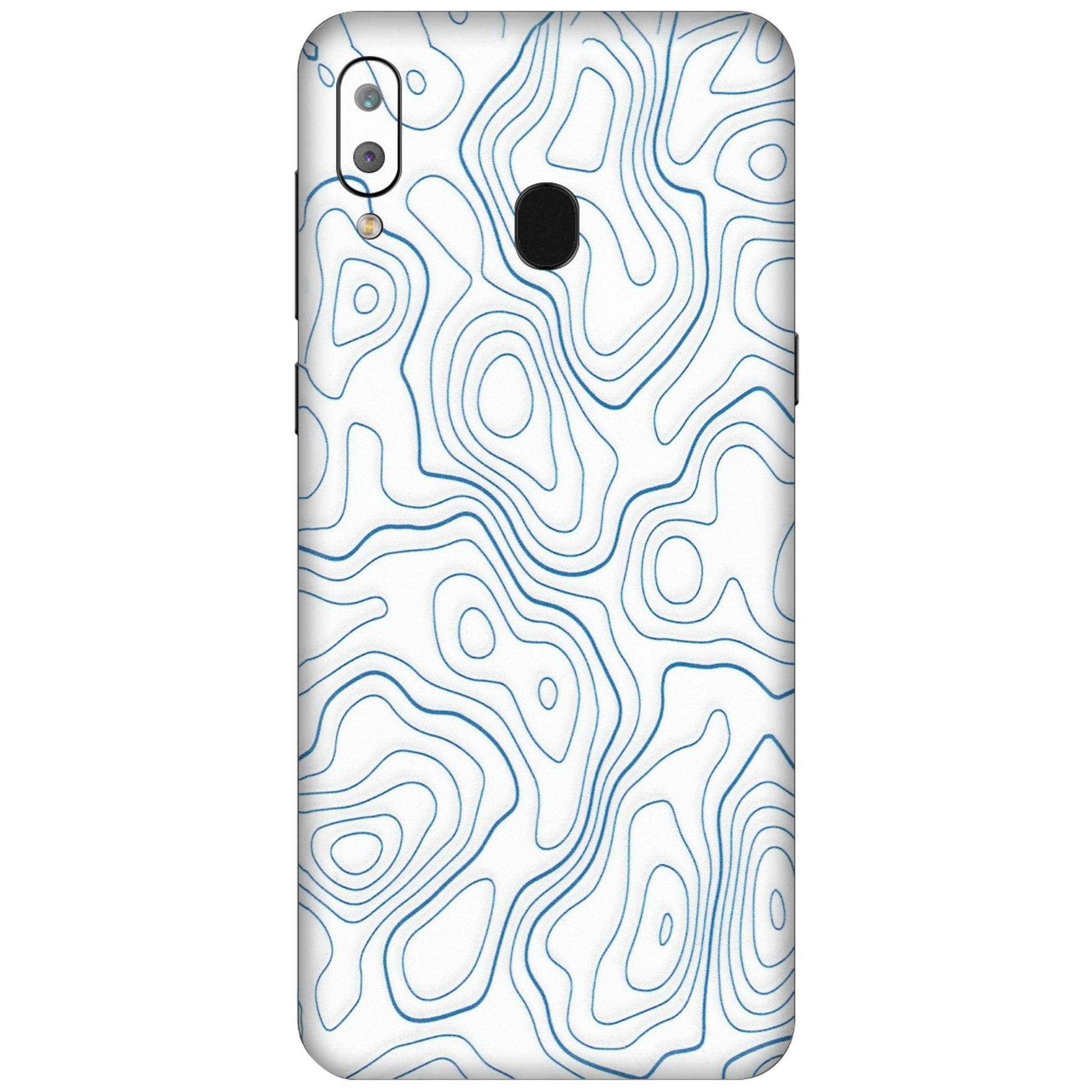 Samsung A/S Series Phone Skins (All Models) - Blue And White Swirls - Matte Finish (M-139) Samsung Galaxy A30
