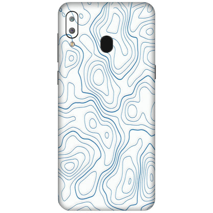 Samsung A/S Series Phone Skins (All Models) - Blue And White Swirls - Matte Finish (M-139) Samsung Galaxy A30