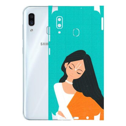 Samsung A/S Series Phone Skins (All Models) - Radhe Radhe With Hindu Symbol - Matte Finish (M-164) Samsung Galaxy A30