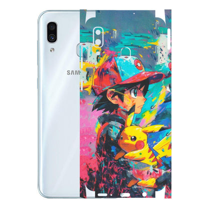 Samsung A/S Series Phone Skins (All Models) - Ash & Pikachu - Matte Finish (M-26) Samsung Galaxy A30