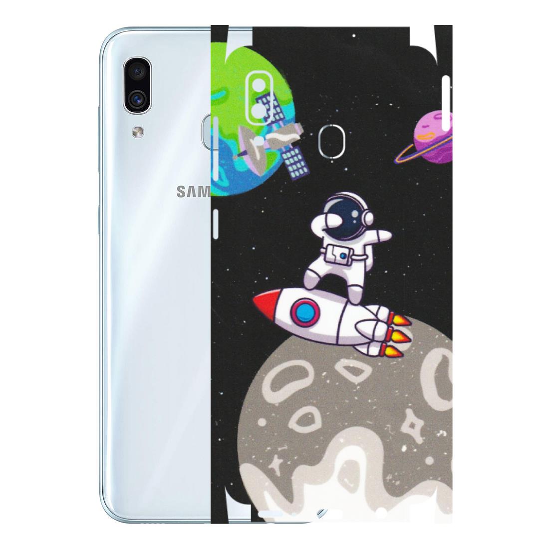 Samsung A/S Series Phone Skins (All Models) - Astronaut Vibing Toon Running - Matte Finish (M-39) Samsung Galaxy A30