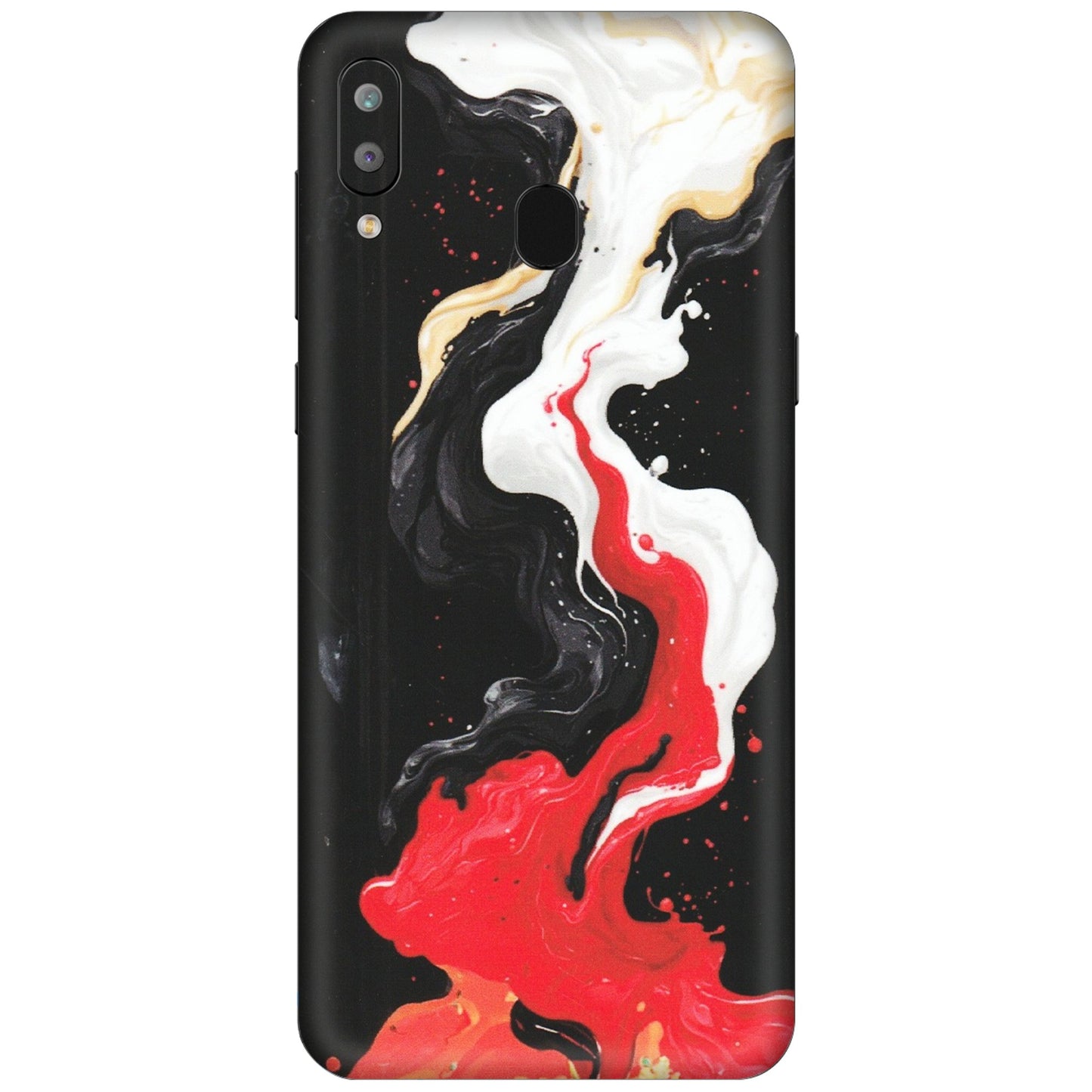 Samsung A/S Series Phone Skins (All Models) - Black Red White Paint Splash Fusion - Matte Finish (M-56) Samsung Galaxy A30