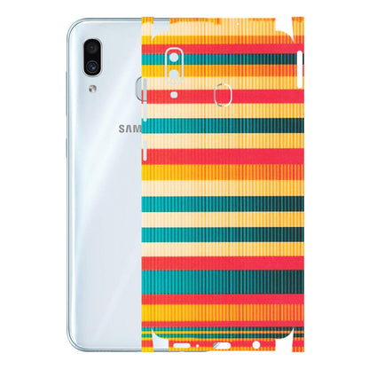 Samsung A/S Series Phone Skins (All Models) - Colourful Stripes Soothing Effect - Matte Finish (M-86) Samsung Galaxy A30