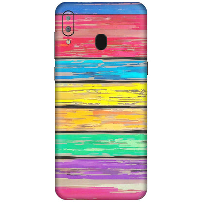 Samsung A/S Series Phone Skins (All Models) - Multi Colour Wooden Wall - Matte Finish (M-96) Samsung Galaxy A30