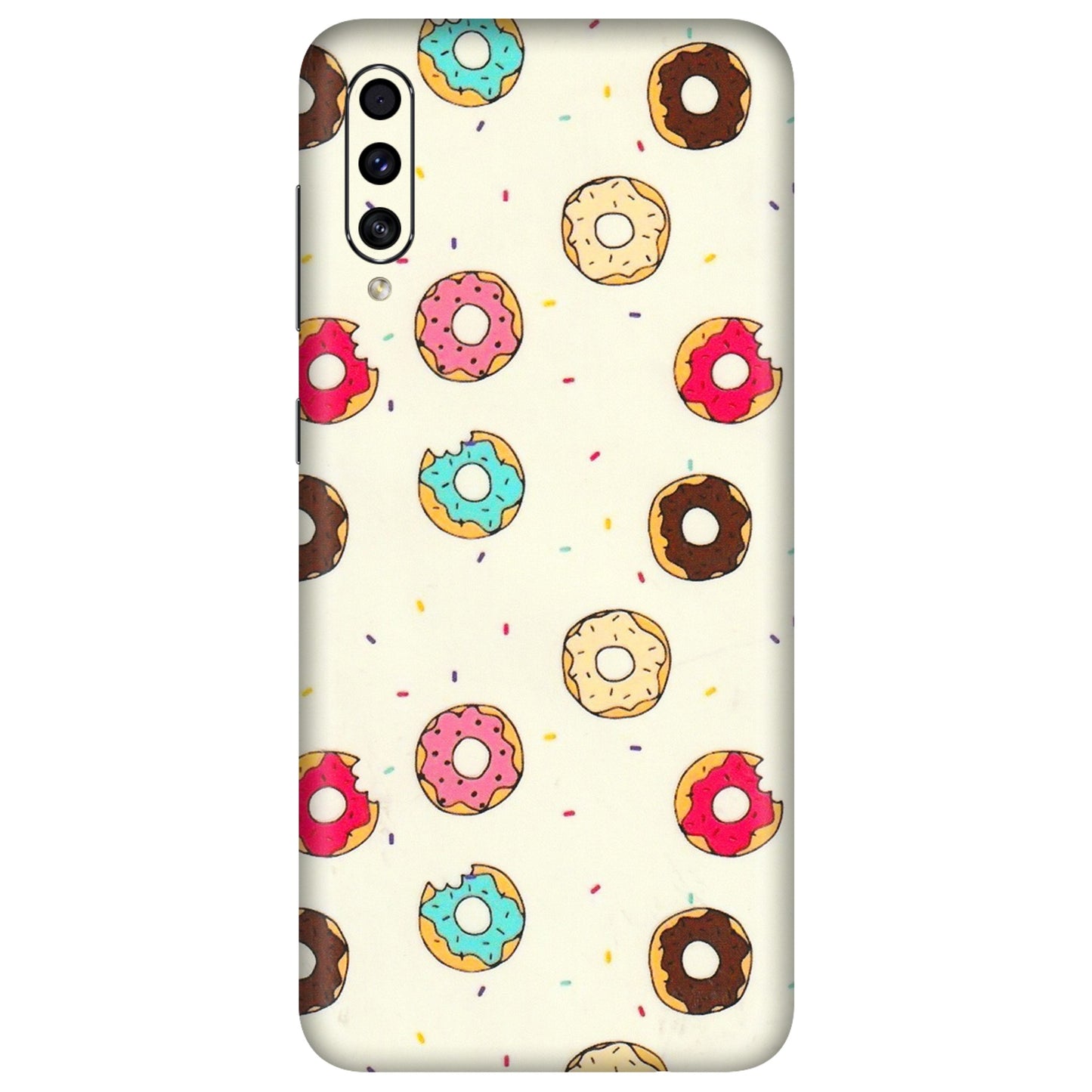 Samsung A/S Series Phone Skins (All Models) - Mini Donuts Doodle Art - 3D Embossed Finish (L-122) Samsung Galaxy A30s