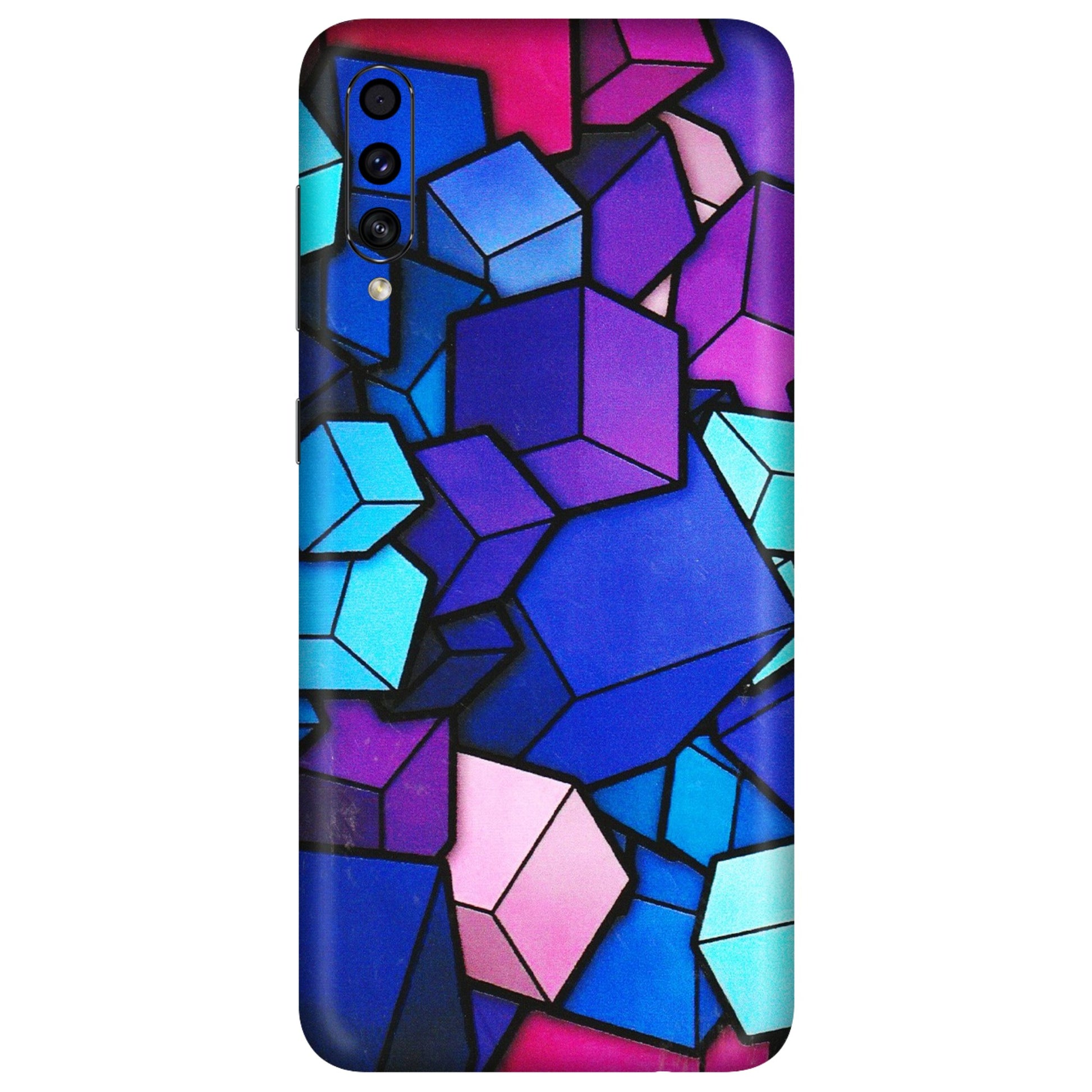 Samsung A/S Series Phone Skins (All Models) - Cube Doodle - 3D Embossed Finish (L-141) Samsung Galaxy A30s